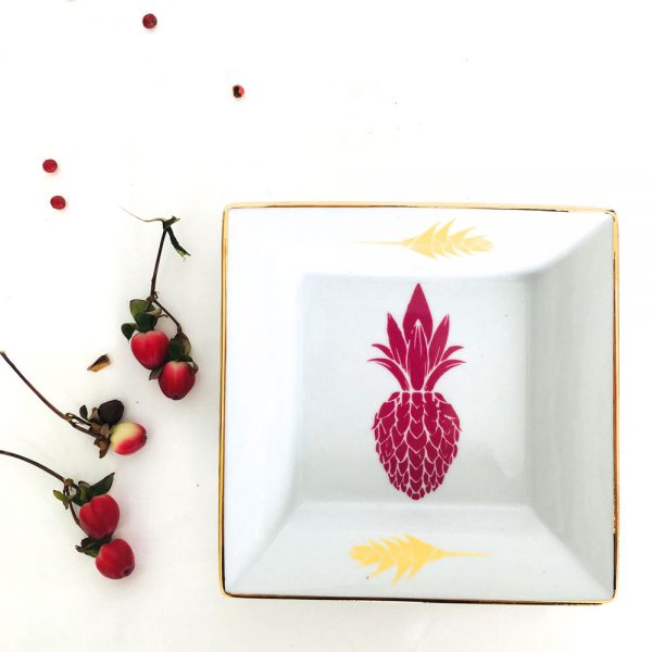 Vide poche ananas fuchsia