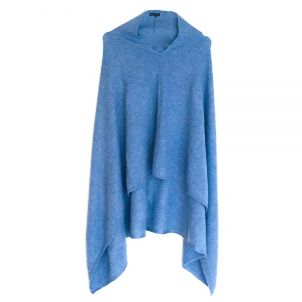 Poncho carré bleu ciel