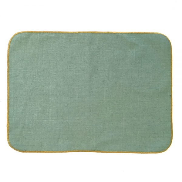 Set de table en lin enduit vert céladon