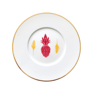 Assiette Dessert Ananas Fuchsia