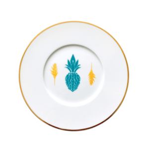 Assiette Dessert Ananas Turquoise