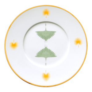 Assiette Plate Grue Céladon