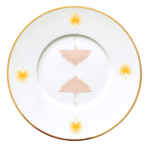 Assiette Plate Grue Rose Poudré