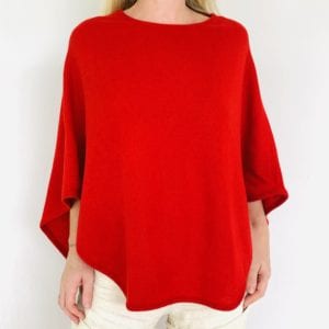 Poncho rond Rouge