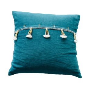 Coussin 100% Lin Vert forêt 45x45 cm