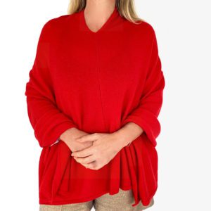 Poncho carré Rouge
