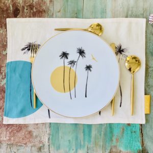 Assiette Plate Sunset Or