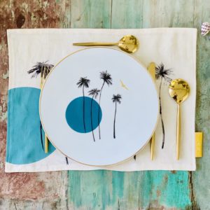 Assiette Plate Sunset Turquoise