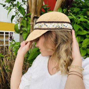Casquette rafia Encre