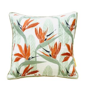 Coussin 100% Lin imprimé Strelitzia 45x45 cm