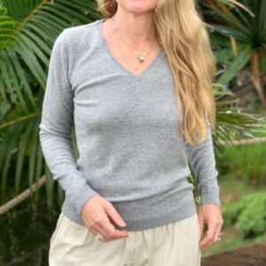 Pull col V Gris