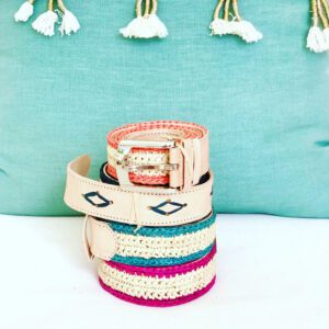 Ceinture Rafia et Cuir
