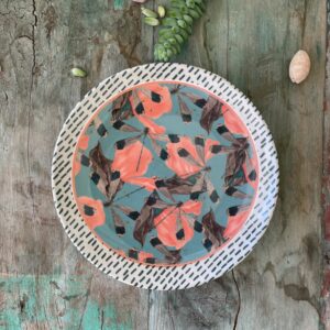 Assiette dessert Libellule Turquoise