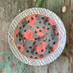Assiette plate Libellule Turquoise