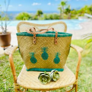Panier de plage Ananas Turquoise