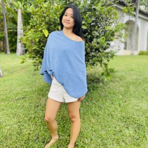 Poncho rond Bleu Myosotis