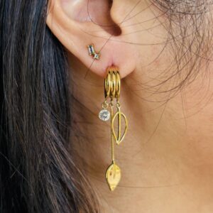 Boucles d'oreilles Strass Leaf