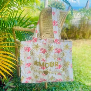 Cabas Amour Palmier Corail