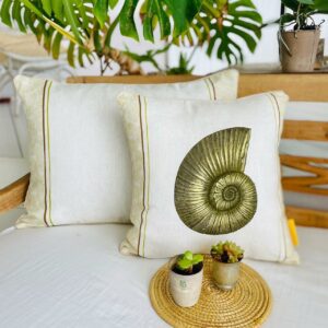 Coussin 100% Lin imprimé Yle Nautile Sand