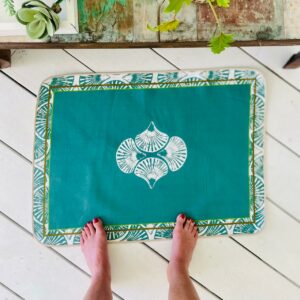 Tapis coton Shell Céladon