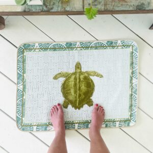 Tapis coton Yle Tortue Céladon