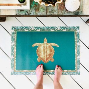 Tapis vinyle Maora Tortue Céladon 60x85 cm