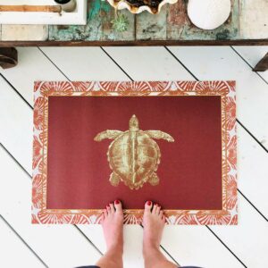 Tapis vinyle Maora Tortue Terracotta 60x85 cm