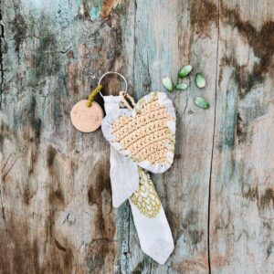 Porte clé Coeur - Ananas Argent
