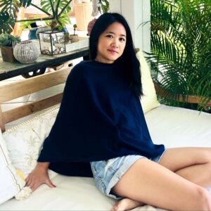 Poncho rond Bleu marine