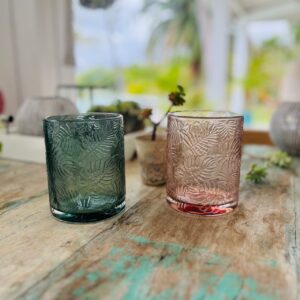Photophore en verre Monstera