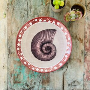 Assiette Mélamine Dessert Nautile Terracotta
