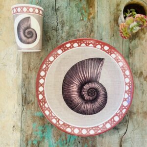 Assiette Mélamine Plate Nautile Terracotta