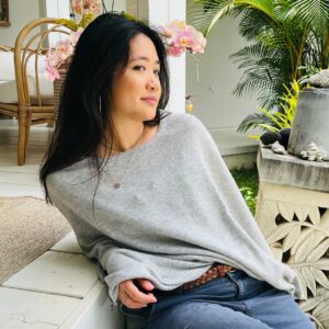 Poncho rond Gris
