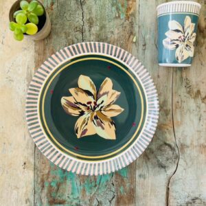 Assiette Mélamine Ibis Bleu Paon