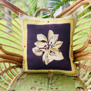 Coussin 100% Lin Ibis Aubergine 45x45 cm