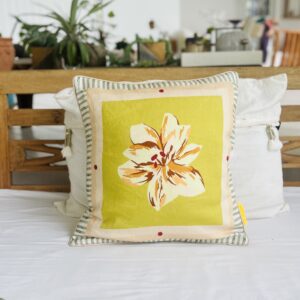 Coussin 100% Lin Ibis Jaune 45x45 cm