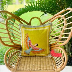 Coussin 100% Lin Nubia Jaune 45x45 cm