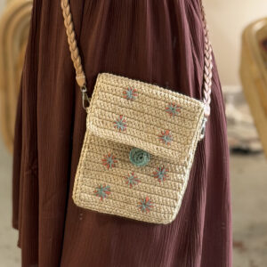 Pochette Capri Flower Nude et Turquoise