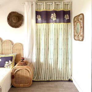 Rideau en Lin Ibis Aubergine