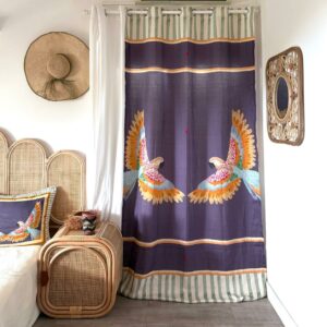 Rideau en Lin Nubia Aubergine