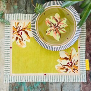 Set de table en Lin Ibis Pistache